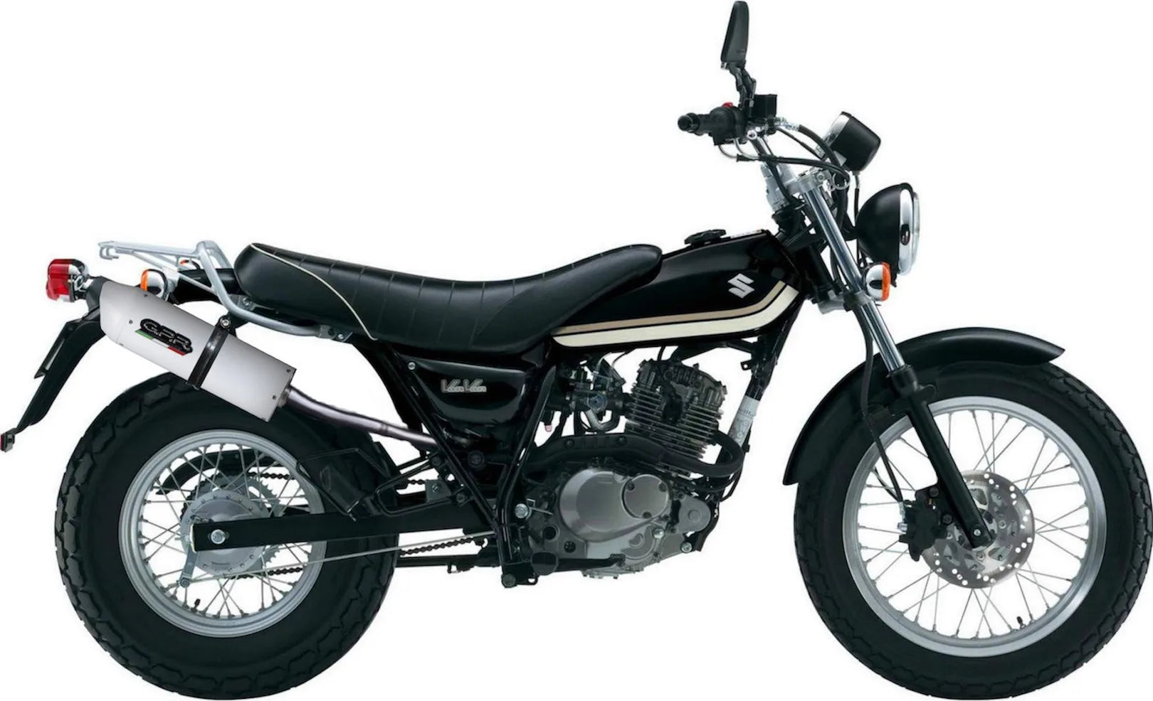 Katalysiertes Auspuffendstück Mit Geräuschzulassung Albus Ceramic Alu Weiss - Gpr Kompatibel Mit Suzuki Rv 125 Van (2003-2017)