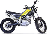 Komplette Auspuffanlage Ohne Katalysator Und Mit Geräuschzulassung Albus Ceramic Alu Weiss - Gpr Kompatibel Mit Yamaha Tricker 250 (2005-2008)