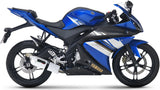 Komplette Abgasanlage Mit Katalysator Und Geräuschzulassung Albus Ceramic Alu Weiss - Gpr Kompatibel Mit Yamaha Yzf-R 125 Ie (2014-2016)