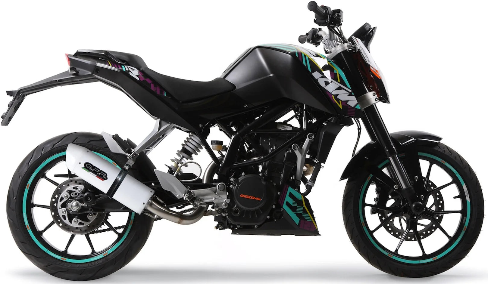 Katalysiertes Auspuffendstück Mit Geräuschzulassung Albus Ceramic Alu Weiss - Gpr Kompatibel Mit Ktm 125 Duke (2011-2016)
