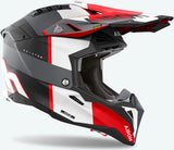Offroad-Helm Für Motorrad Airoh Aviator 3 - Av3M16 Hpc Carbon Grau Rot Matt Monarch Grösse Xxl
