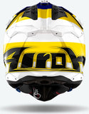 Off-Road Motorcycle Helmet Airoh Aviator 3 - Av3M18 Hpc Carbon Blue Yellow Glossy Monarch Size S