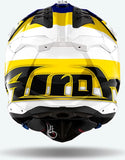 Offroad-Helm Für Motorrad Airoh Aviator 3 - Av3M18 Hpc Carbon Blau Gelb Gloss Monarch Grösse Xl