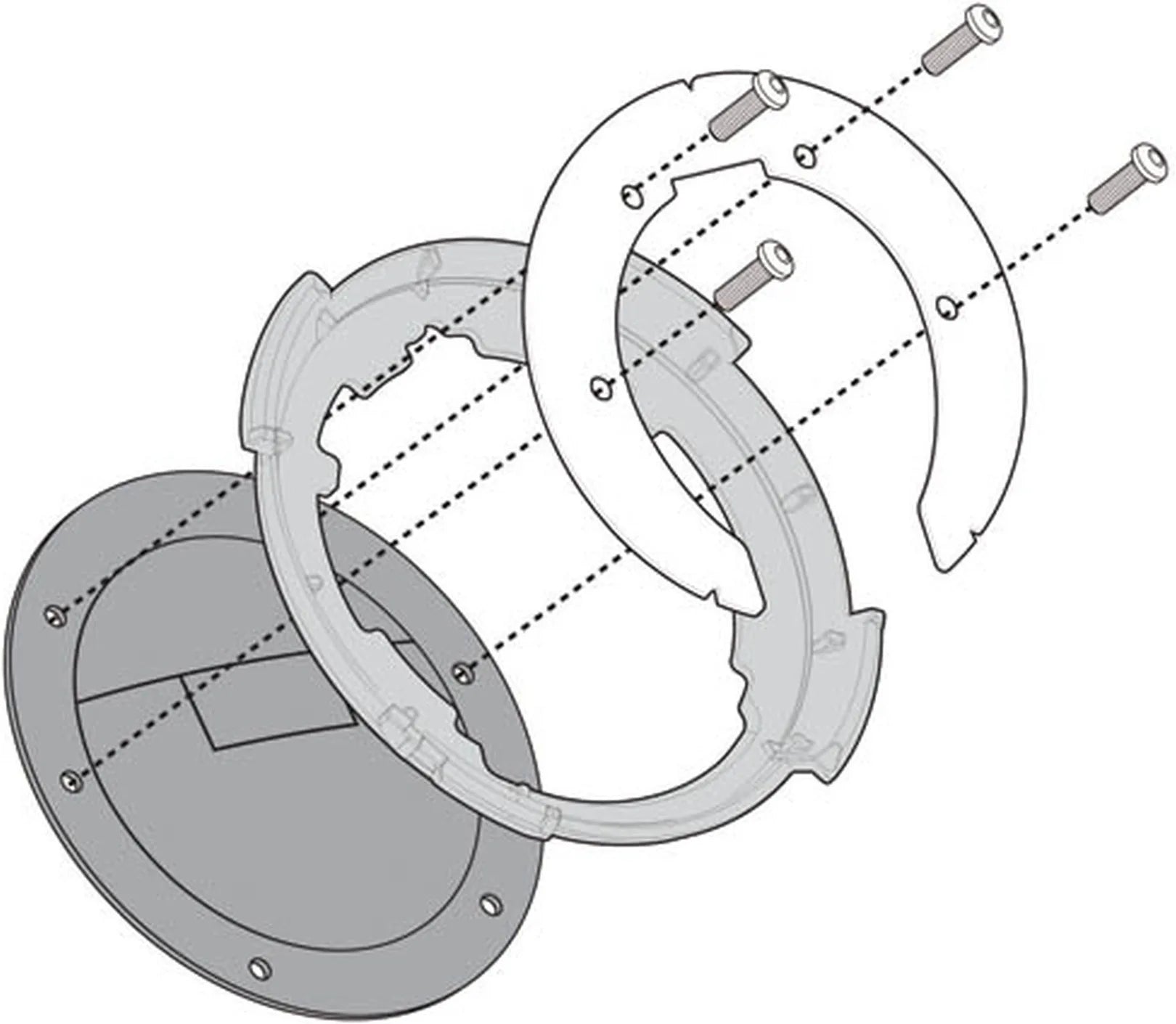 Befestigungsring Für Tanklock Taschen - Givi Kompatibel Mit Suzuki Dl 650 V-Strom (2004-2011)