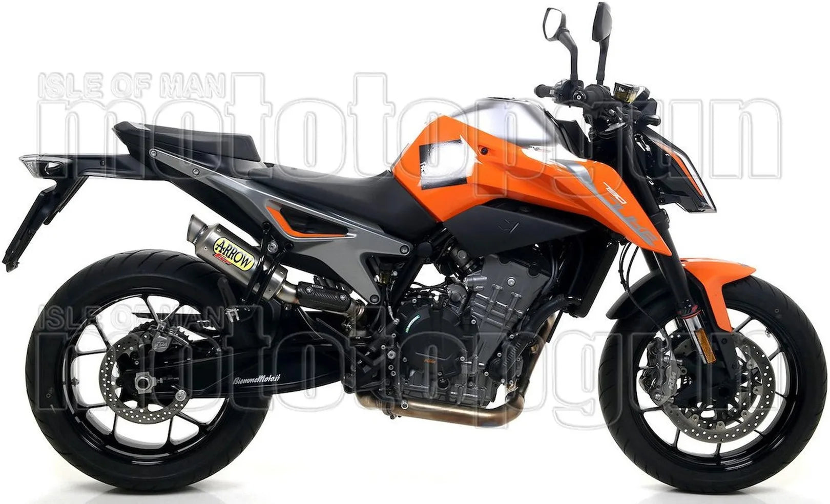 Komplette Auspuffanlage Ohne Katalysator Und Mit Geräuschzulassung Gp2 Gp-2 Titan Edelstahl - Arrow Special Parts Kompatibel Mit Ktm 890 Duke R (2020-2023)
