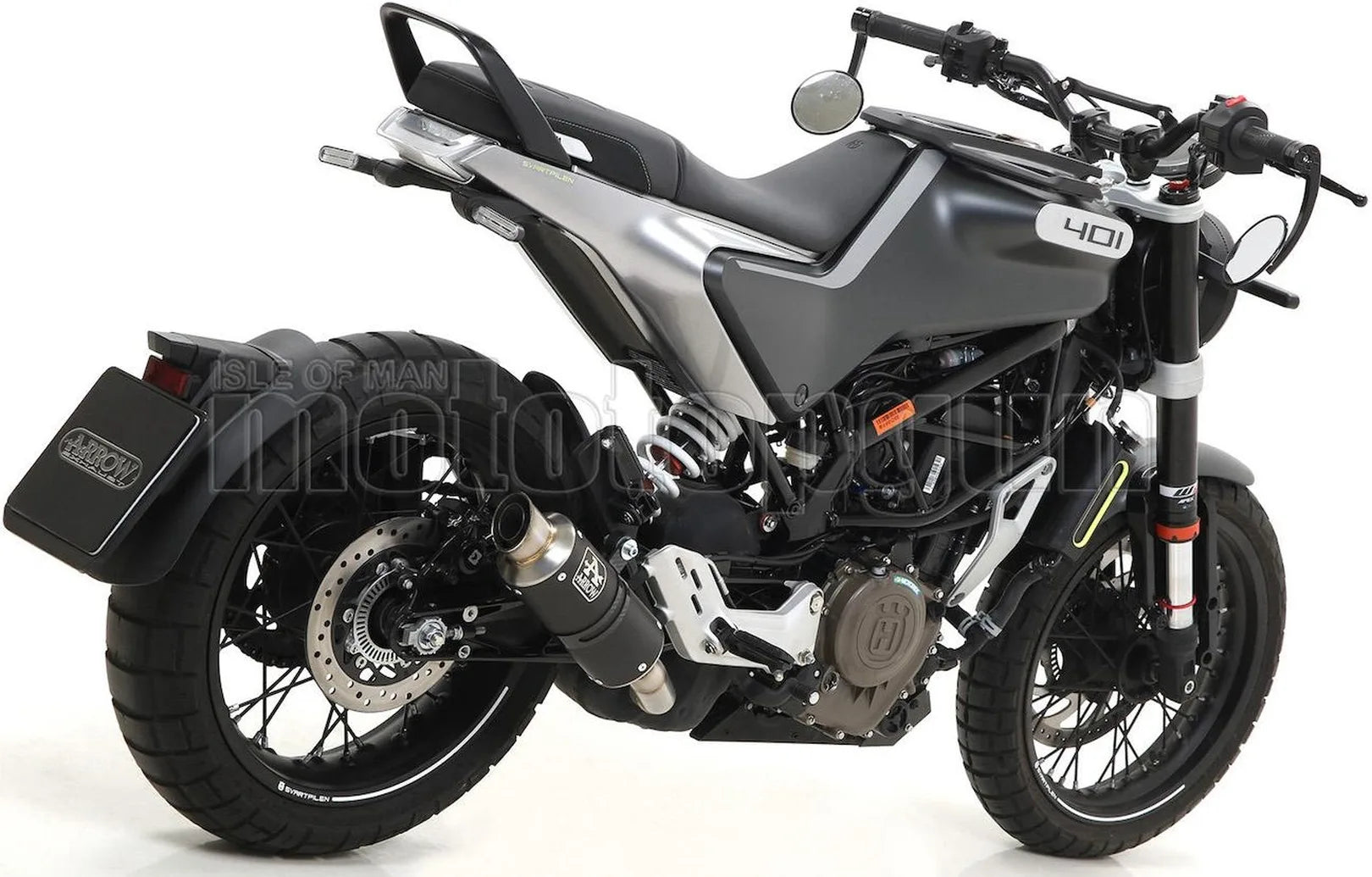Auspuffendstück Mit Geräuschzulassung Gp2 Gp-2 Nichrom Schwarz Edelstahl - Arrow Special Parts Kompatibel Mit Husqvarna Svartpilen 401 (2020-2023)