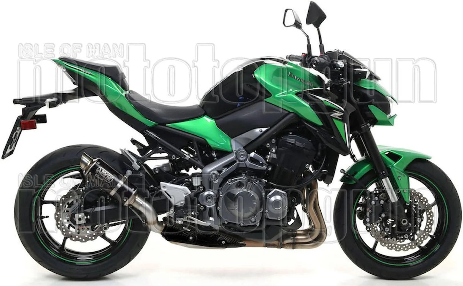 Komplette Auspuffanlage Ohne Katalysator Und Mit Geräuschzulassung Gp2 Gp-2 Nichrom Schwarz Edelstahl - Arrow Special Parts Kompatibel Mit Kawasaki Z 900 (2017-2019)