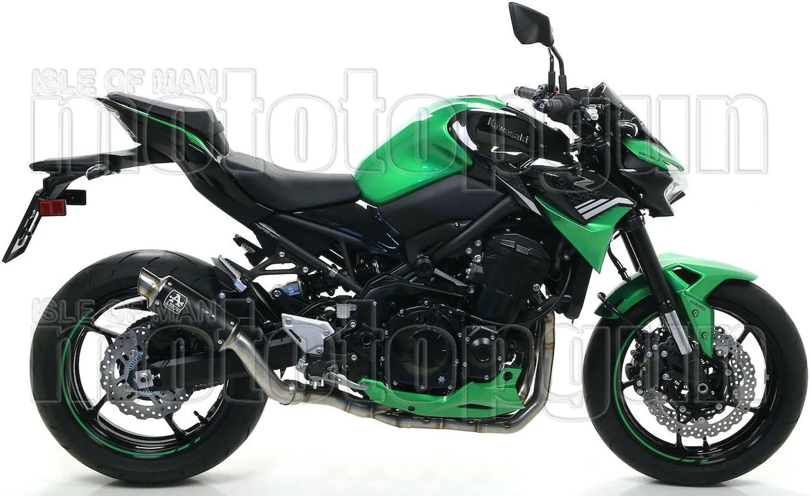 Auspuffendstück Mit Geräuschzulassung Gp2 Gp-2 Nichrom Schwarz Edelstahl - Arrow Special Parts Kompatibel Mit Kawasaki Z 900 (2020-2024)