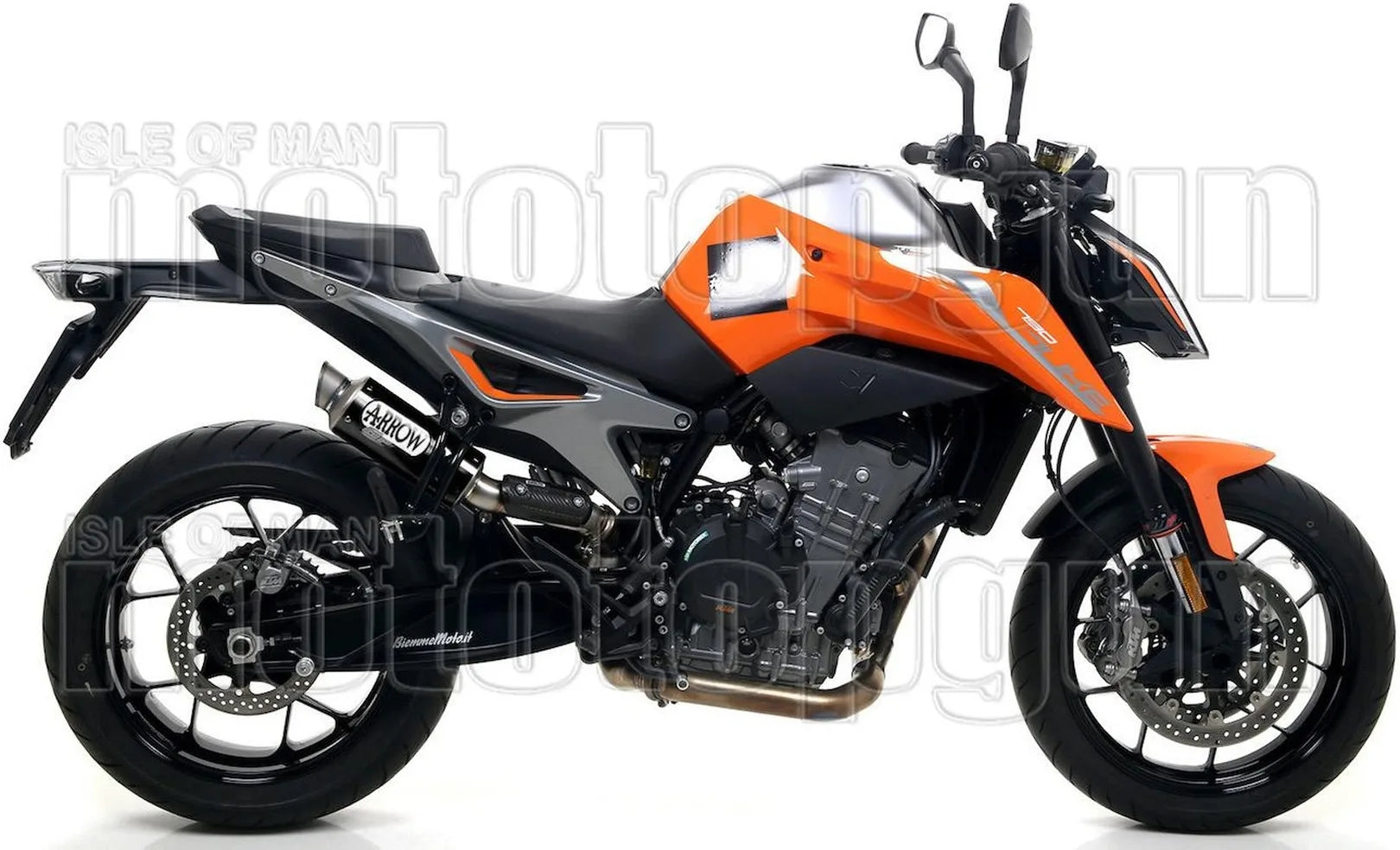 Komplette Auspuffanlage Ohne Katalysator Und Mit Geräuschzulassung Gp2 Gp-2 Nichrom Schwarz Edelstahl - Arrow Special Parts Kompatibel Mit Ktm 790 Duke (2018-2020)