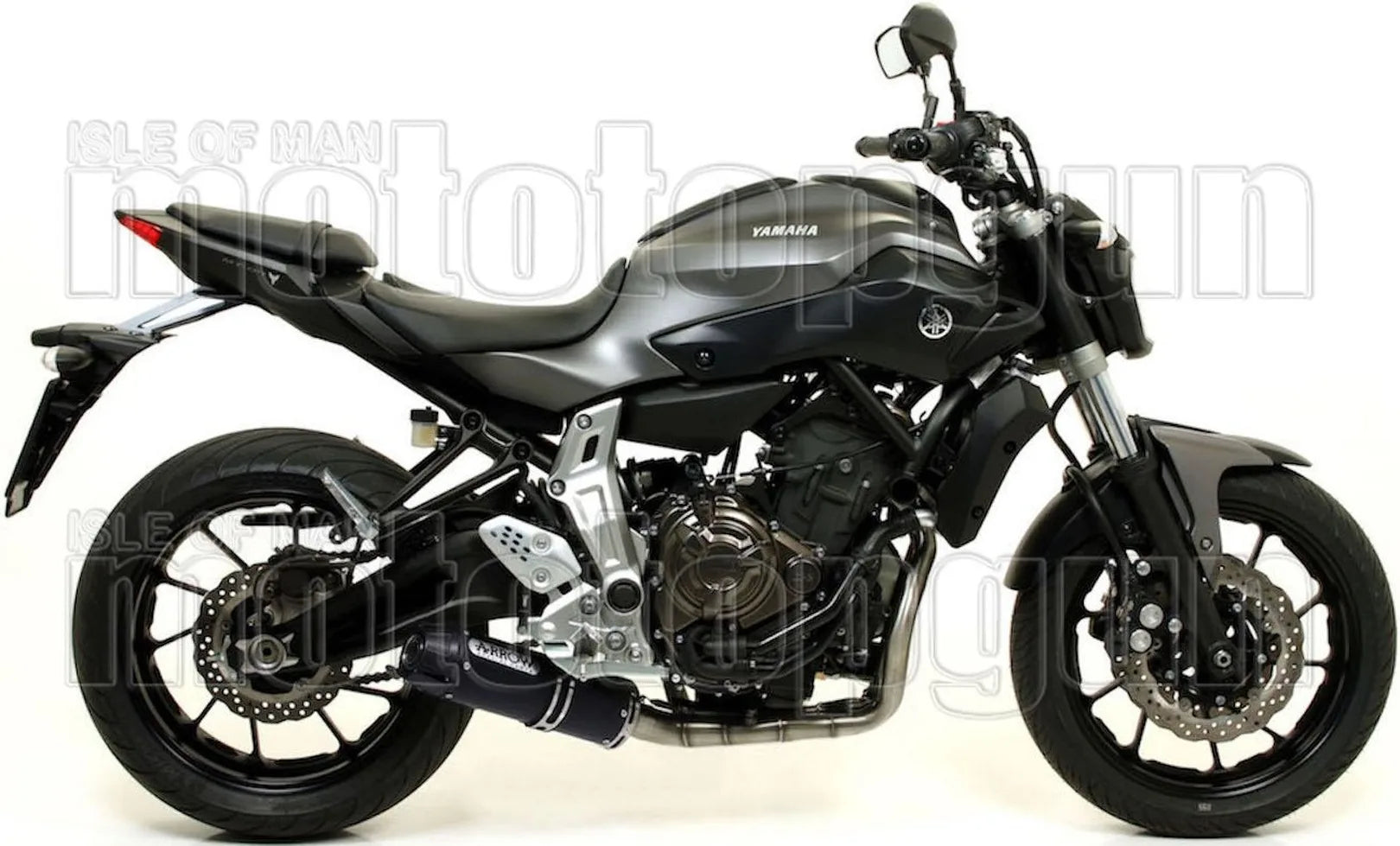 Komplette Abgasanlage Mit Katalysator Und Geräuschzulassung Jet-Race Edelstahl Schwarz Carbon - Arrow Special Parts Kompatibel Mit Yamaha Mt-07 (2014-2020)