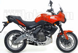 Complete Non-Catalytic Exhaust System With Sound Certification Maxi Race-Tech Black Aluminium Stainless Steel - Arrow Special Parts Compatible With Kawasaki Versys 650 (2007-2014)