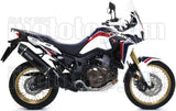Exhaust Tip With Noise Certification Maxi Race-Tech Black Aluminium Carbon - Arrow Special Parts Compatible With Honda Crf 1000 L Africa Twin (2016-2019)