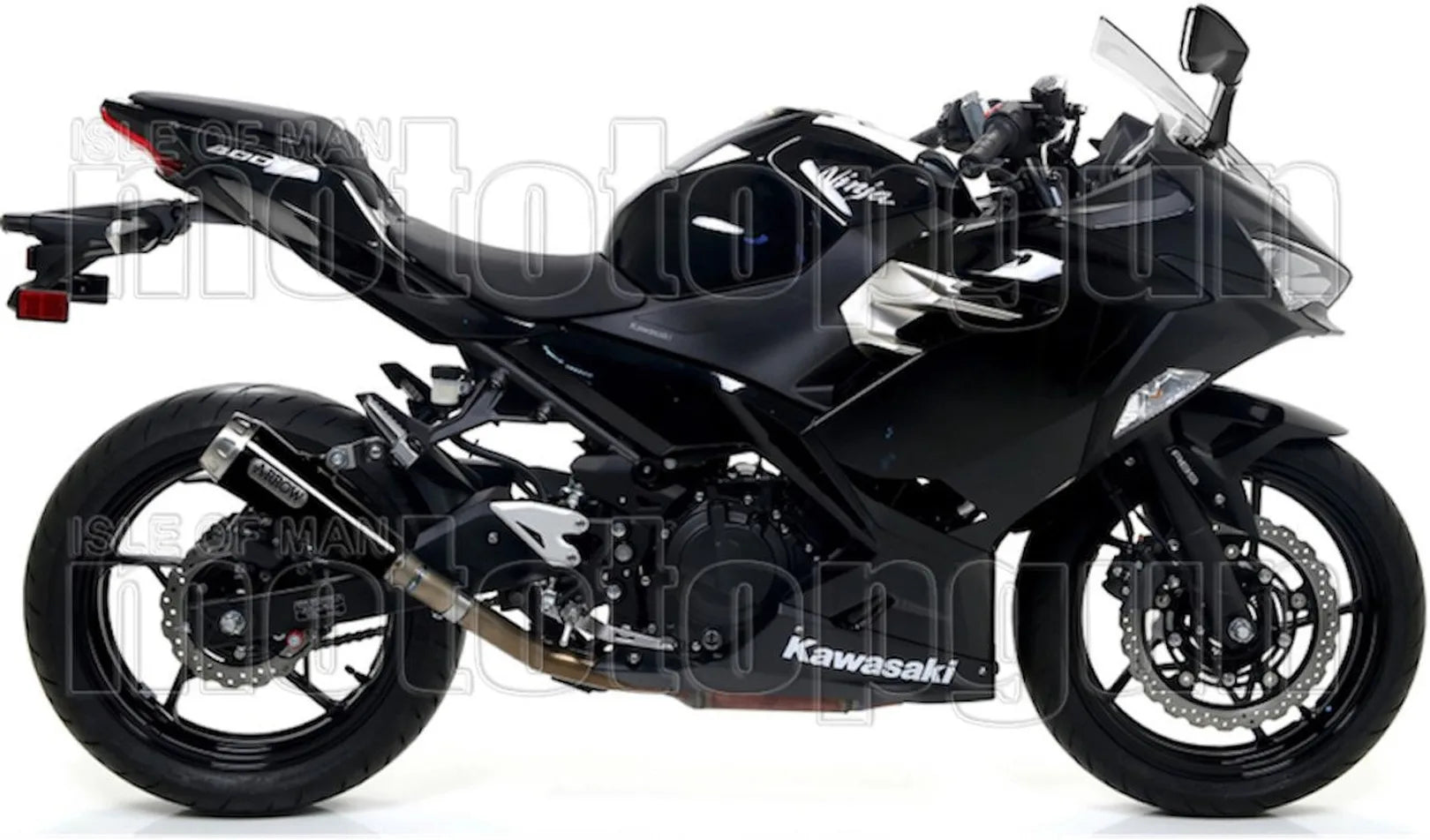 Komplette Auspuffanlage Ohne Katalysator Und Mit Geräuschzulassung Pro-Race Nichrom Schwarz Edelstahl - Arrow Special Parts Kompatibel Mit Kawasaki Ninja 400 (2018-2021)