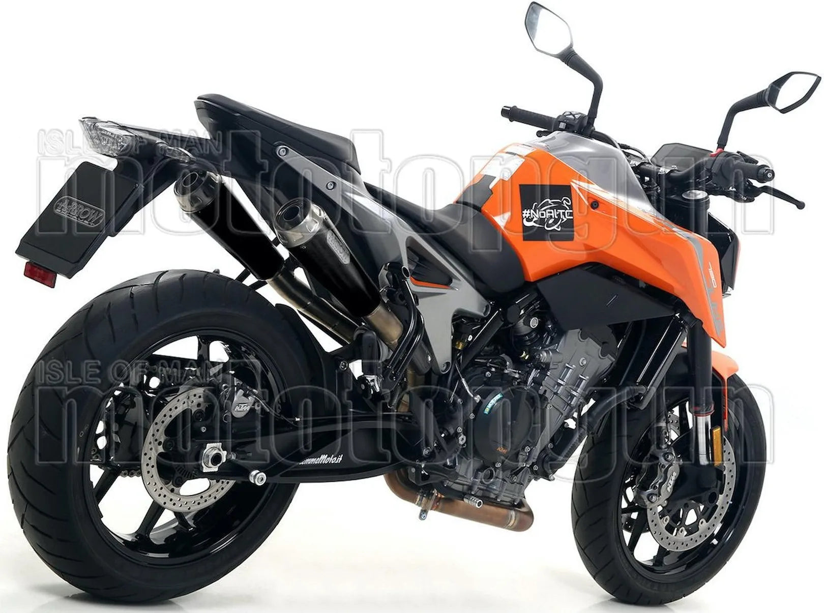 Auspuffendstück Ohne Katalysator Und Mit Geräuschzulassung Pro-Race Nichrom Schwarz Edelstahl - Arrow Special Parts Kompatibel Mit Ktm 890 Duke R (2020-2023)