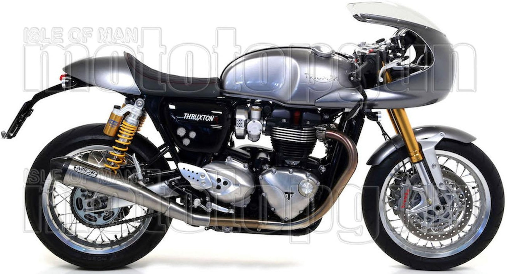 Complete Non-Catalytic Exhaust System With Sound Certification Pro-Racing Nichrom Carbon - Arrow Special Parts Compatible With Triumph Thruxton 1200 Rs (2020-2023)