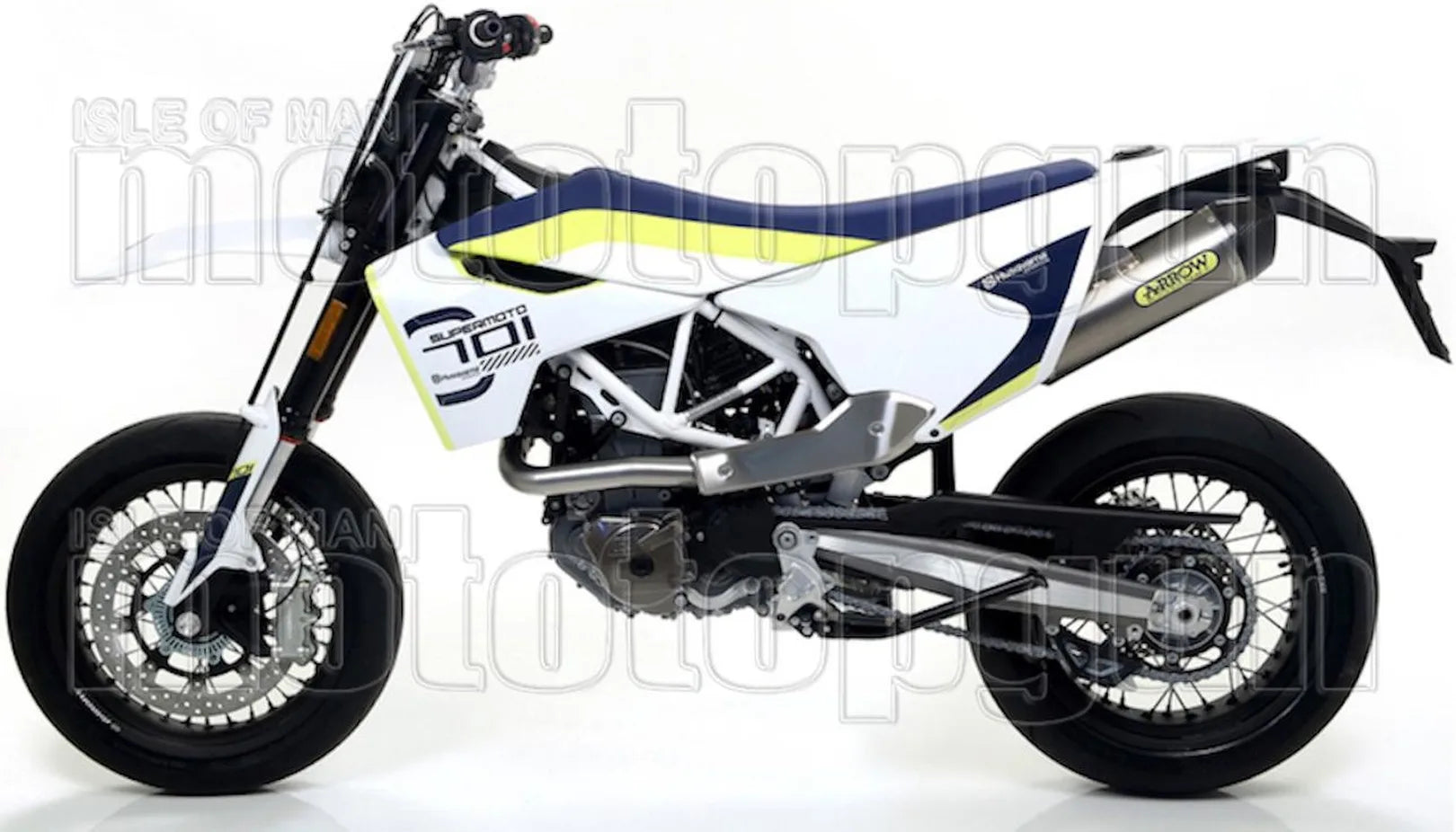 Komplette Abgasanlage Mit Katalysator Und Geräuschzulassung Race-Tech Titan Carbon - Arrow Special Parts Kompatibel Mit Husqvarna 701 Enduro (2017-2020)