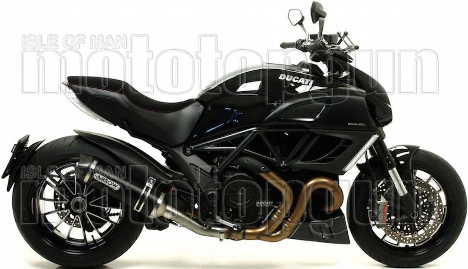 Katalysiertes Auspuffendstück Mit Geräuschzulassung Race-Tech Aluminium Schwarz Carbon - Arrow Special Parts Kompatibel Mit Ducati Diavel (2011-2016)