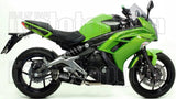 Komplette Auspuffanlage Ohne Katalysator Und Mit Geräuschzulassung Race-Tech Aluminium Schwarz Carbon - Arrow Special Parts Kompatibel Mit Kawasaki Er-6 F (2012-2016)