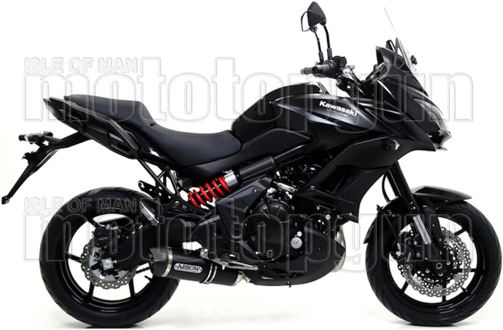 Komplette Abgasanlage Mit Katalysator Und Geräuschzulassung Race-Tech Aluminium Schwarz Carbon - Arrow Special Parts Kompatibel Mit Kawasaki Versys 650 (2017-2022)