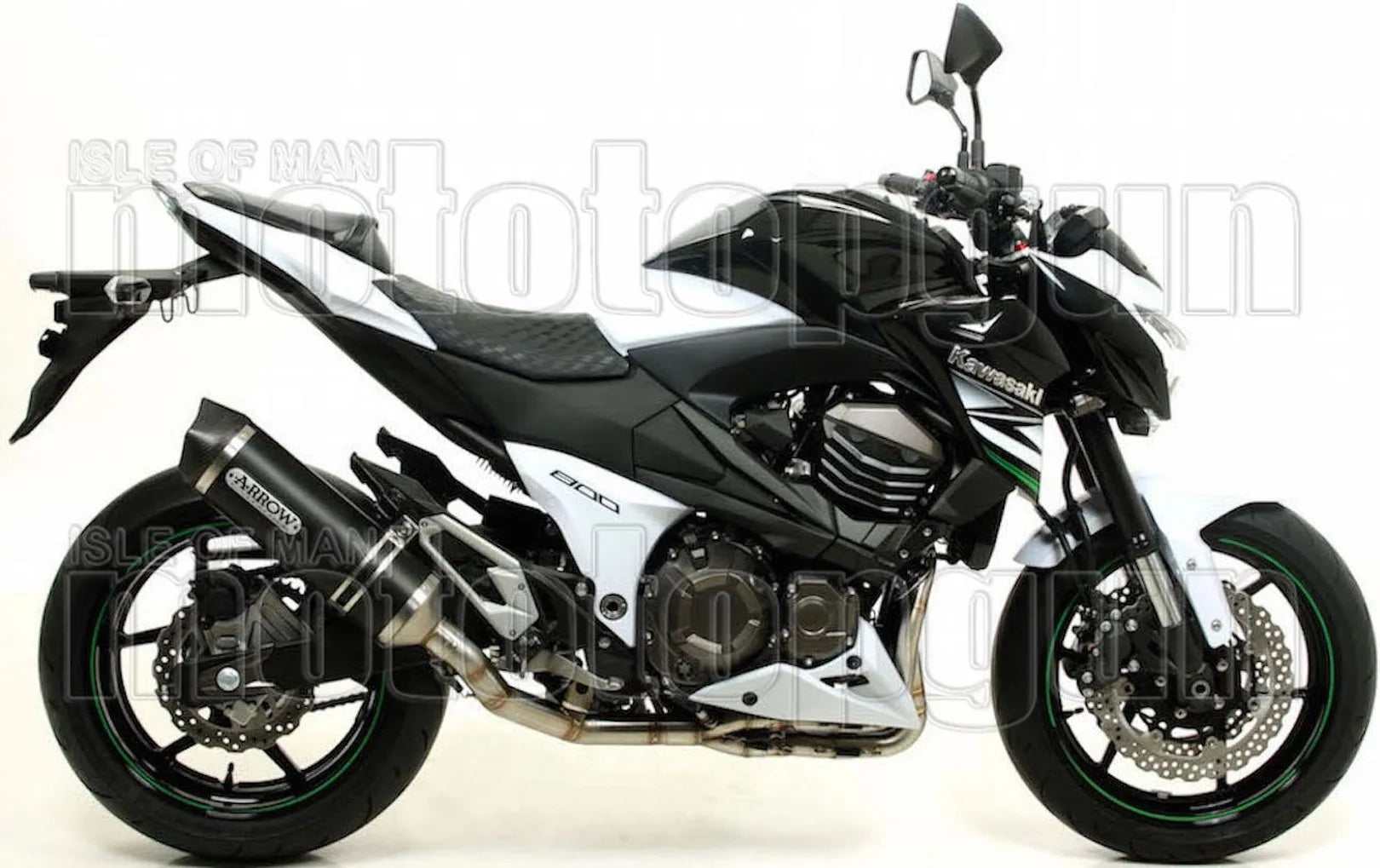 Komplette Auspuffanlage Ohne Katalysator Und Mit Geräuschzulassung Race-Tech Aluminium Schwarz Carbon - Arrow Special Parts Kompatibel Mit Kawasaki Z 800 E (2013-2016)
