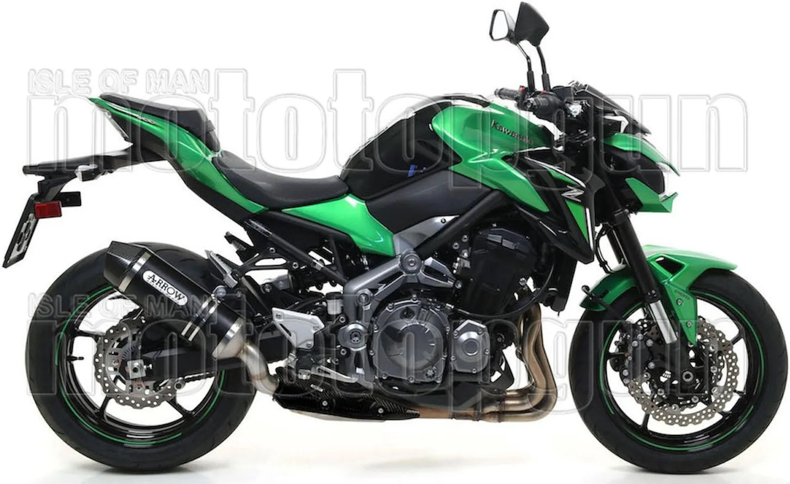 Auspuffendstück Mit Geräuschzulassung Race-Tech Aluminium Schwarz Carbon - Arrow Special Parts Kompatibel Mit Kawasaki Z 900 (2017-2019)