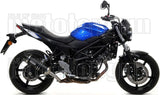 Komplette Auspuffanlage Ohne Katalysator Und Mit Geräuschzulassung Race-Tech Aluminium Schwarz Carbon - Arrow Special Parts Kompatibel Mit Suzuki Sv 650 (2016-2024)