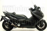 Komplette Auspuffanlage Ohne Katalysator Und Mit Geräuschzulassung Race-Tech Aluminium Schwarz Carbon - Arrow Special Parts Kompatibel Mit Yamaha Xp 530 T-Max (2012-2016)