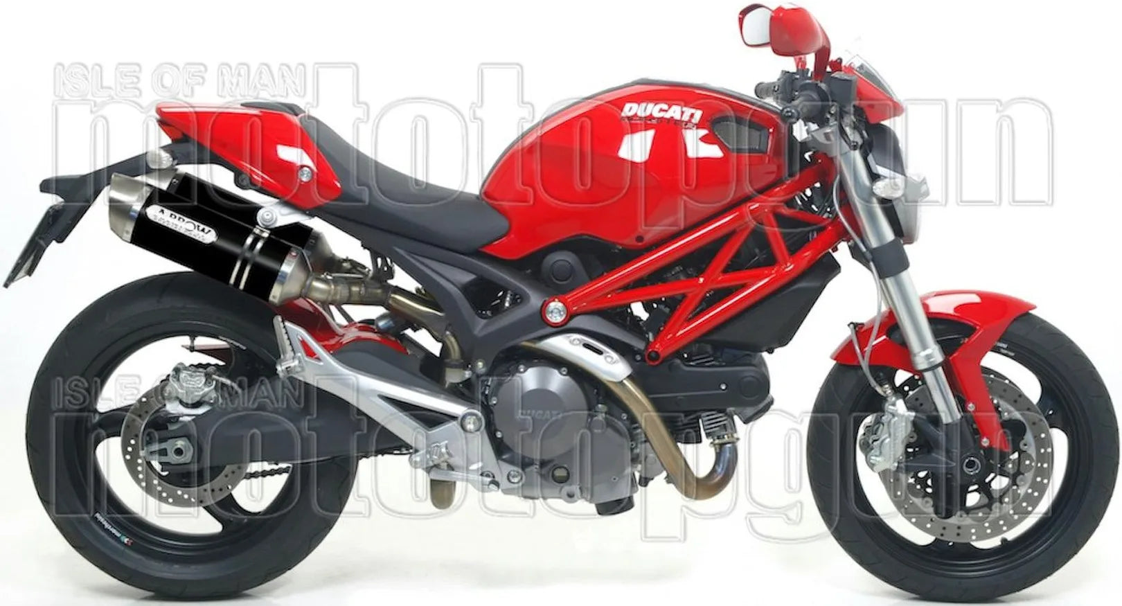 Doppelauspuffanlage Mit Geräuschzulassung Thunder Aluminium Schwarz Edelstahl - Arrow Special Parts Kompatibel Mit Ducati Monster 1100 (2009-2010)
