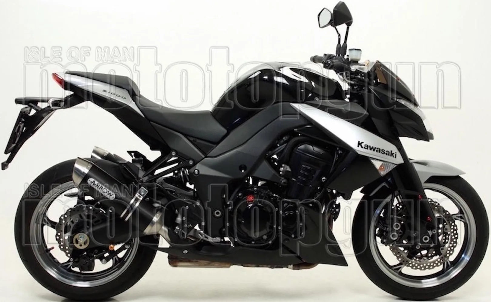 Doppelauspuffanlage Mit Geräuschzulassung Thunder Aluminium Schwarz Edelstahl - Arrow Special Parts Kompatibel Mit Kawasaki Z 1000 (2010-2013)