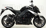 Doppelauspuffanlage Mit Geräuschzulassung Thunder Aluminium Schwarz Edelstahl - Arrow Special Parts Kompatibel Mit Kawasaki Z 1000 (2014-2016)