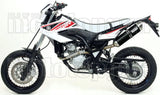 Komplette Auspuffanlage Ohne Katalysator Und Mit Geräuschzulassung Thunder Aluminium Schwarz Edelstahl - Arrow Special Parts Kompatibel Mit Yamaha Wr 125 R (2009-2016)