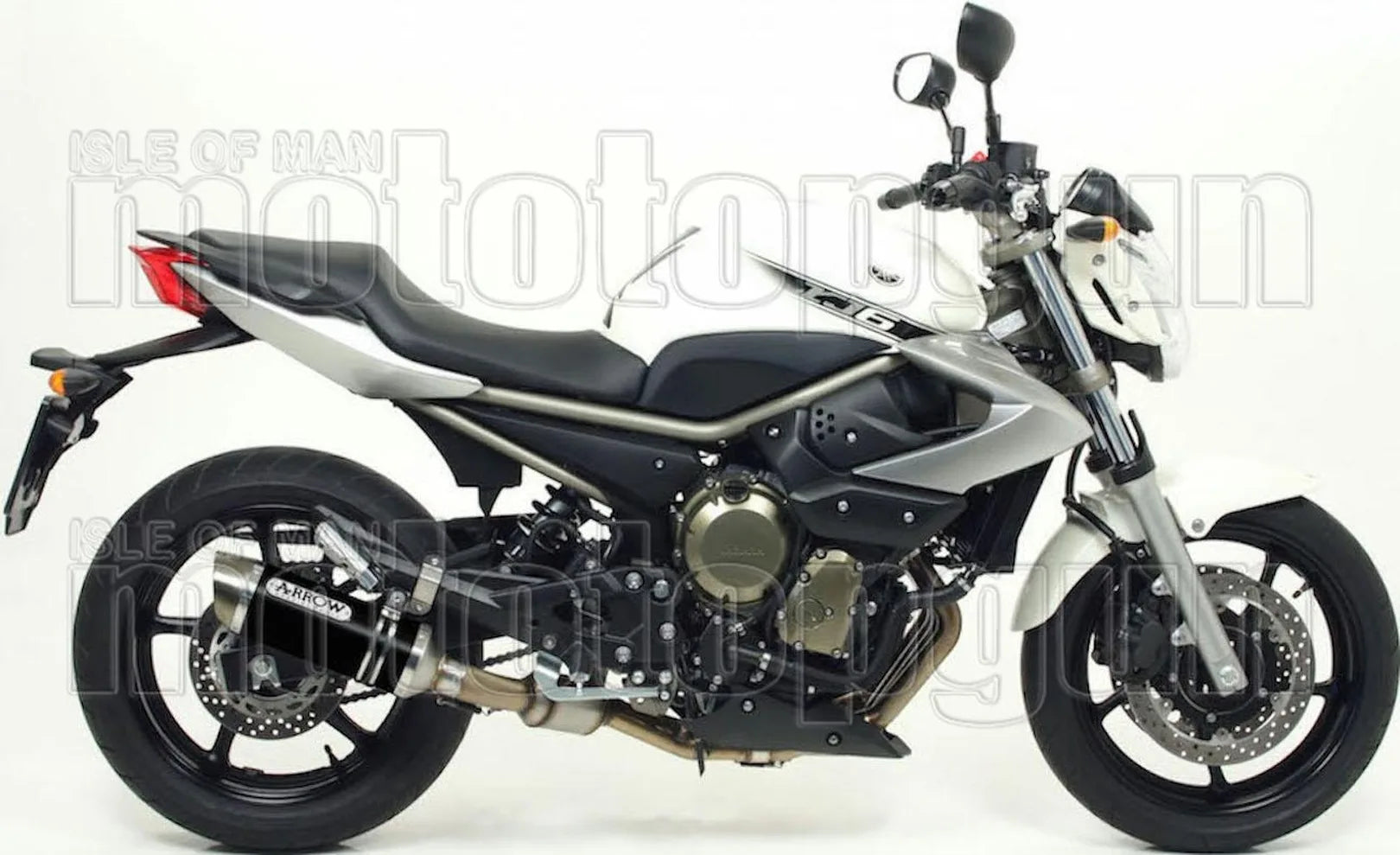 Komplette Abgasanlage Mit Katalysator Und Geräuschzulassung Thunder Aluminium Schwarz Edelstahl - Arrow Special Parts Kompatibel Mit Yamaha Xj6 600 (2009-2015)