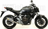 Komplette Abgasanlage Mit Katalysator Und Geräuschzulassung Thunder Aluminium Carbon - Arrow Special Parts Kompatibel Mit Yamaha Mt-07 (2014-2020)