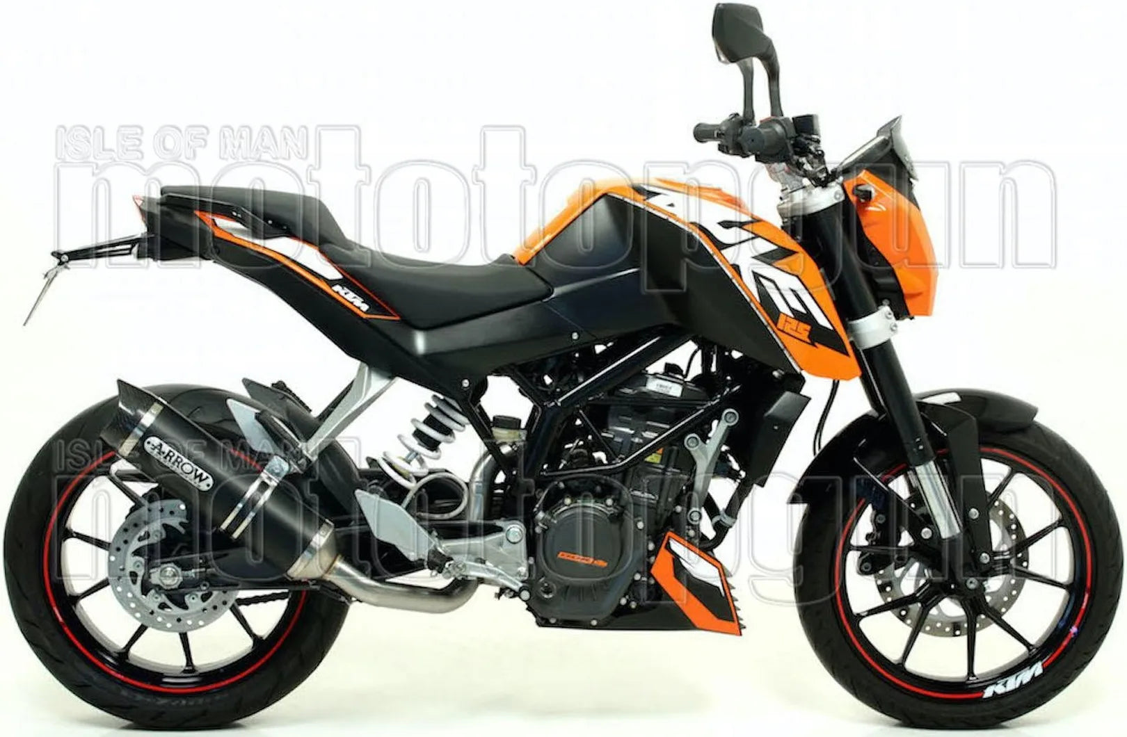 Auspuffendstück Ohne Katalysator Und Mit Geräuschzulassung Thunder Aluminium Schwarz Carbon - Arrow Special Parts Kompatibel Mit Ktm 200 Duke (2011-2014)