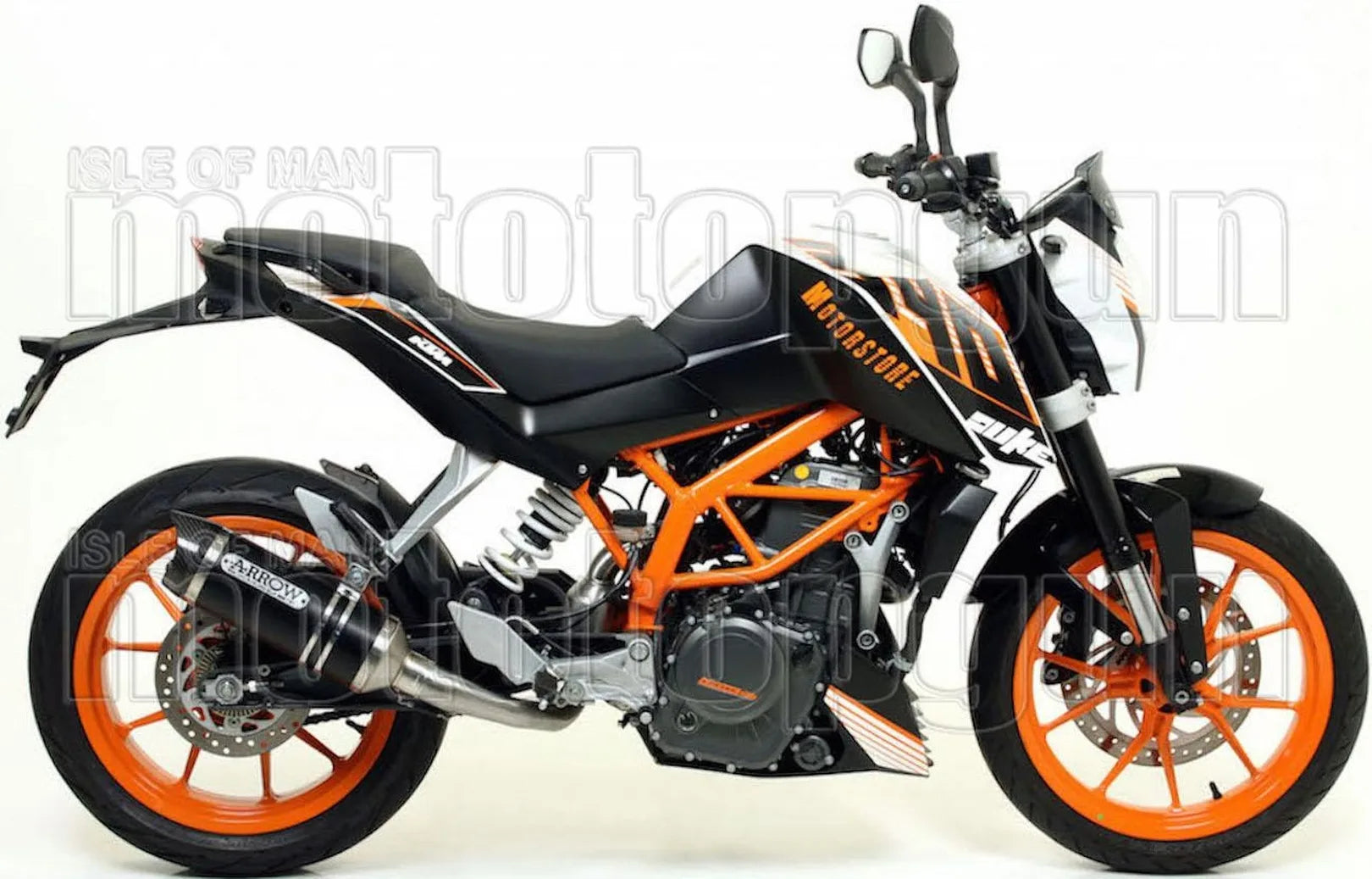 Auspuffendstück Ohne Katalysator Und Mit Geräuschzulassung Thunder Aluminium Schwarz Carbon - Arrow Special Parts Kompatibel Mit Ktm 390 Duke (2013-2016)