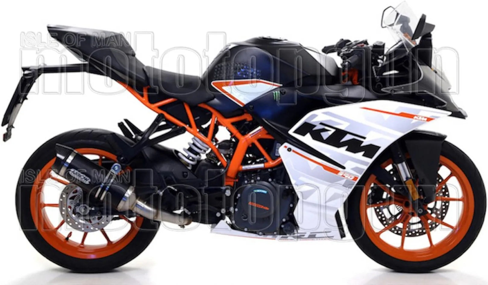 Auspuffendstück Ohne Katalysator Und Mit Geräuschzulassung Thunder Aluminium Schwarz Carbon - Arrow Special Parts Kompatibel Mit Ktm Rc 125 (2017-2020)
