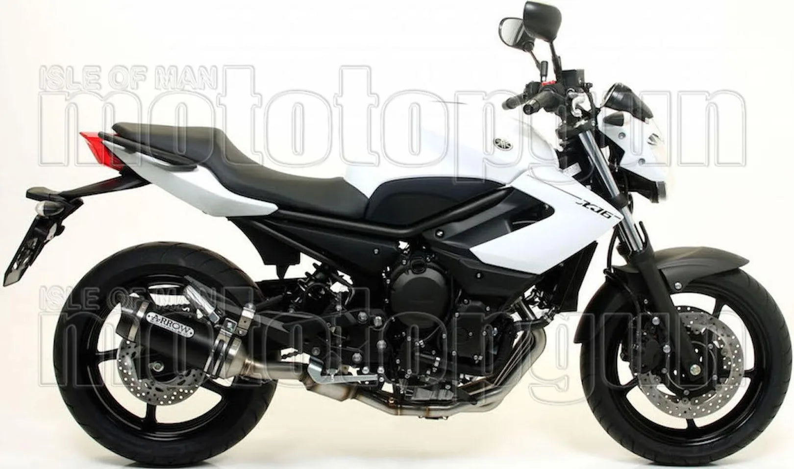 Komplette Auspuffanlage Ohne Katalysator Und Mit Geräuschzulassung Thunder Aluminium Schwarz Carbon - Arrow Special Parts Kompatibel Mit Yamaha Xj6 Diversion (2009-2015)
