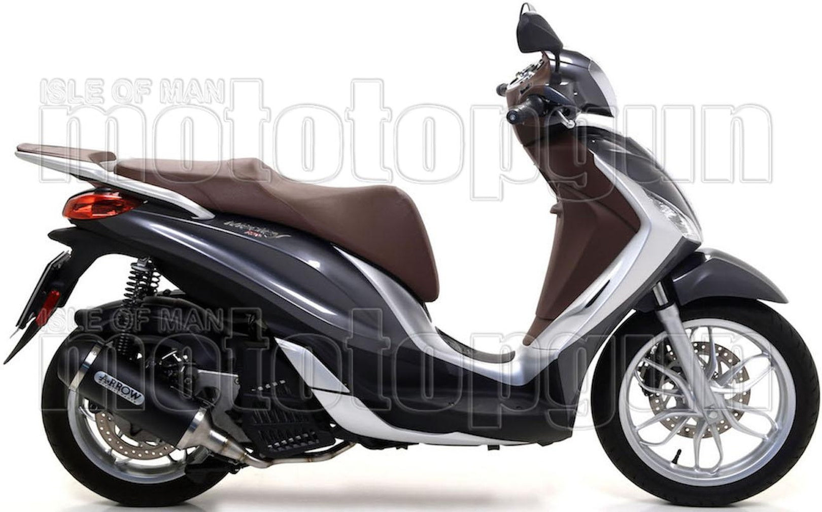 Complete Catalytic Exhaust System With Sound Certification Urban Black Aluminium Stainless Steel Black - Arrow Special Parts Compatible With Piaggio Medley 150 (2016-2019)
