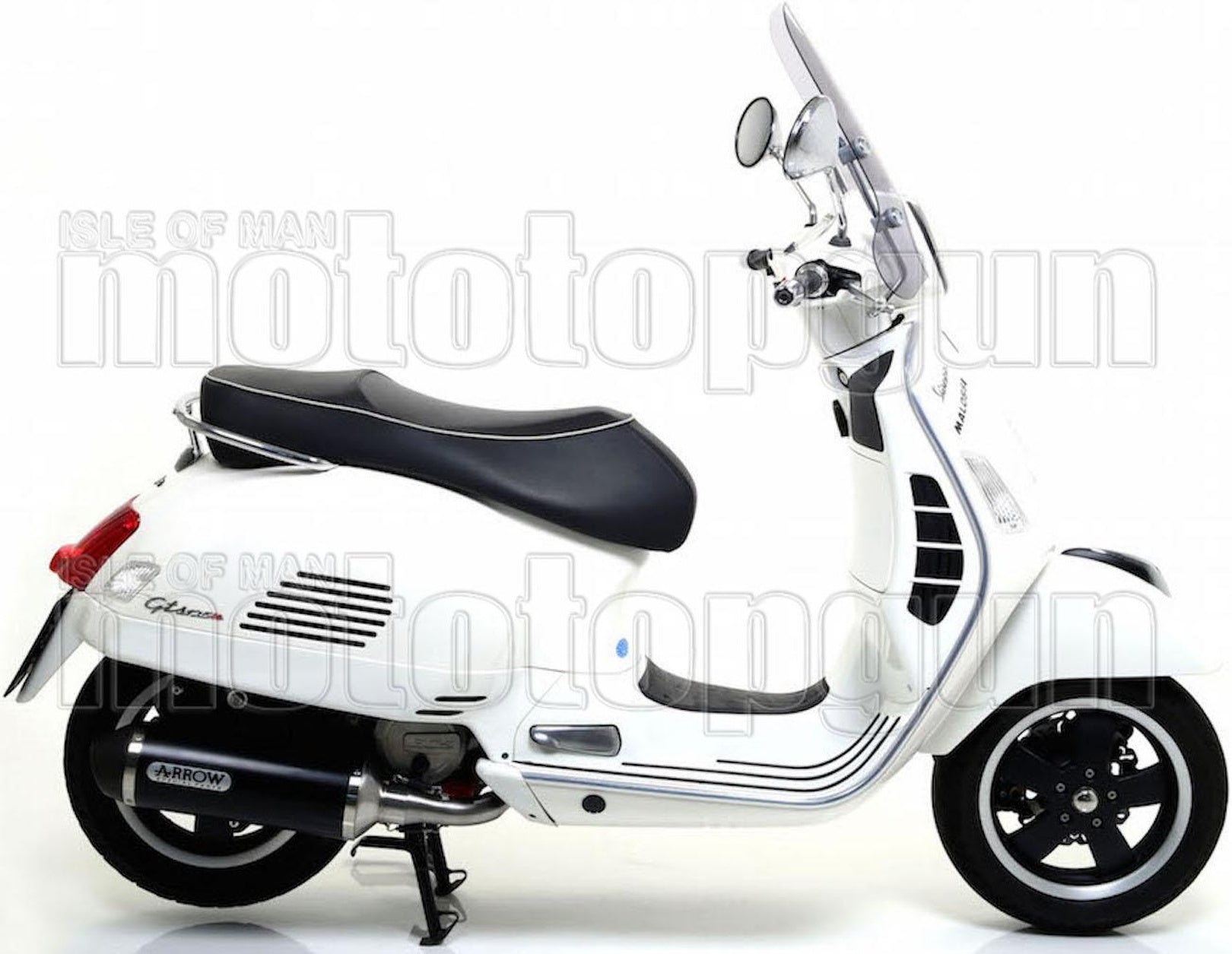 Complete Catalytic Exhaust System With Sound Certification Urban Black Aluminium Stainless Steel Black - Arrow Special Parts Compatible With Piaggio Vespa Gts 125 (2008-2016)
