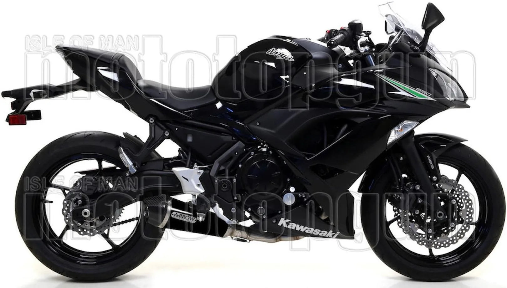 Komplette Auspuffanlage Ohne Katalysator Und Mit Geräuschzulassung X-Kone Nichrom Schwarz Carbon - Arrow Special Parts Kompatibel Mit Kawasaki Ninja 650 (2017-2020)