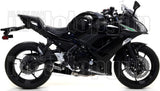 Komplette Abgasanlage Mit Katalysator Und Geräuschzulassung X-Kone Nichrom Schwarz Carbon - Arrow Special Parts Kompatibel Mit Kawasaki Ninja 650 (2017-2020)
