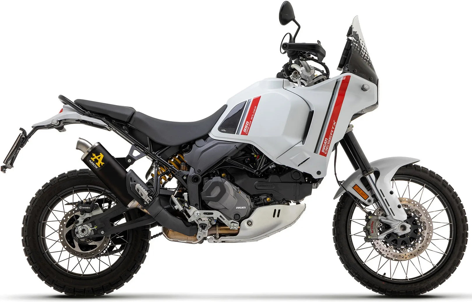 Auspuffendstück Mit Geräuschzulassung Indy-Race Aluminium Schwarz Edelstahl - Arrow Special Parts Kompatibel Mit Ducati Desert-X 950 (2022-2025)
