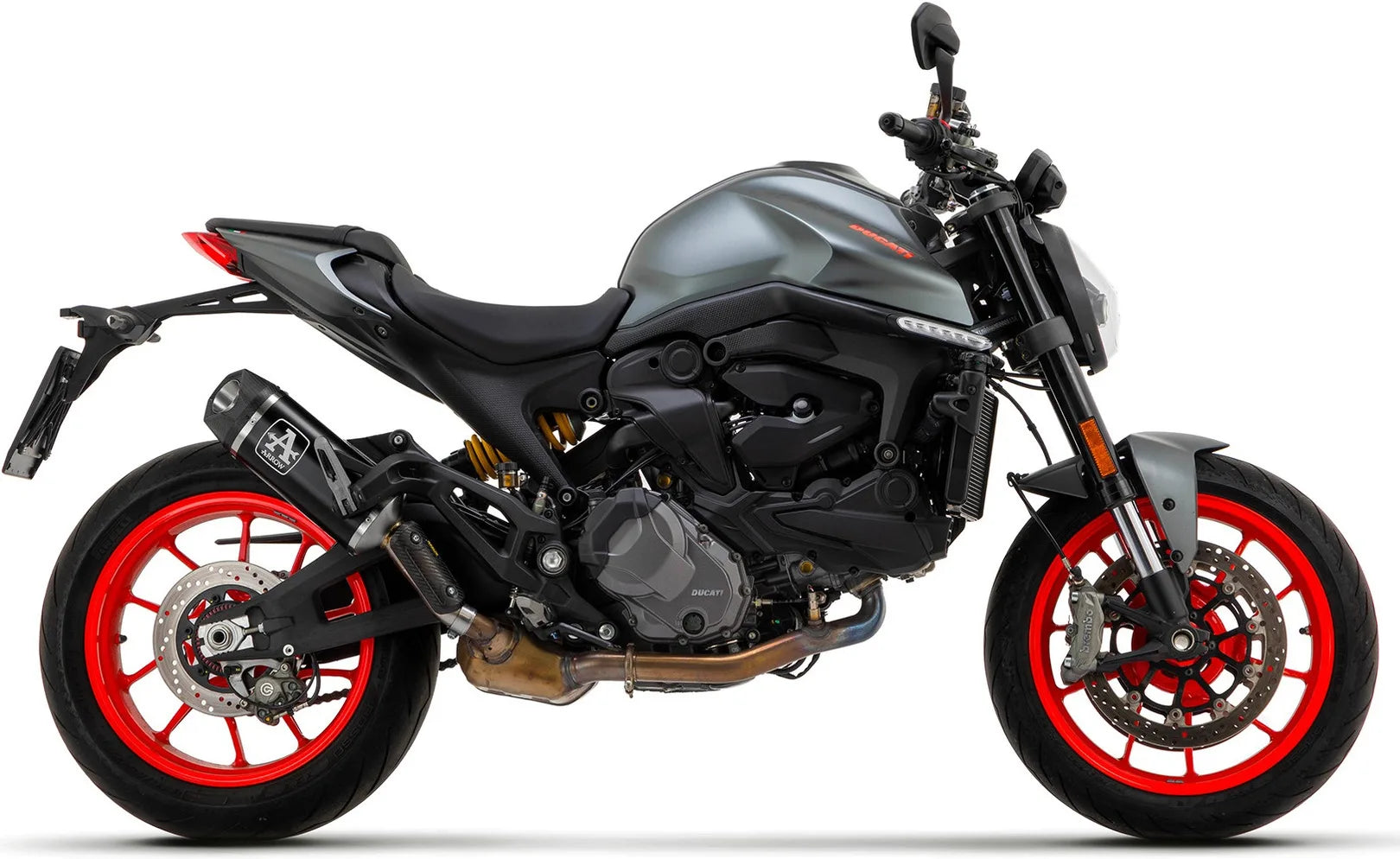 Auspuffendstück Mit Geräuschzulassung Indy-Race Aluminium Schwarz Titan - Arrow Special Parts Kompatibel Mit Ducati Monster 937 + (2021-2024)