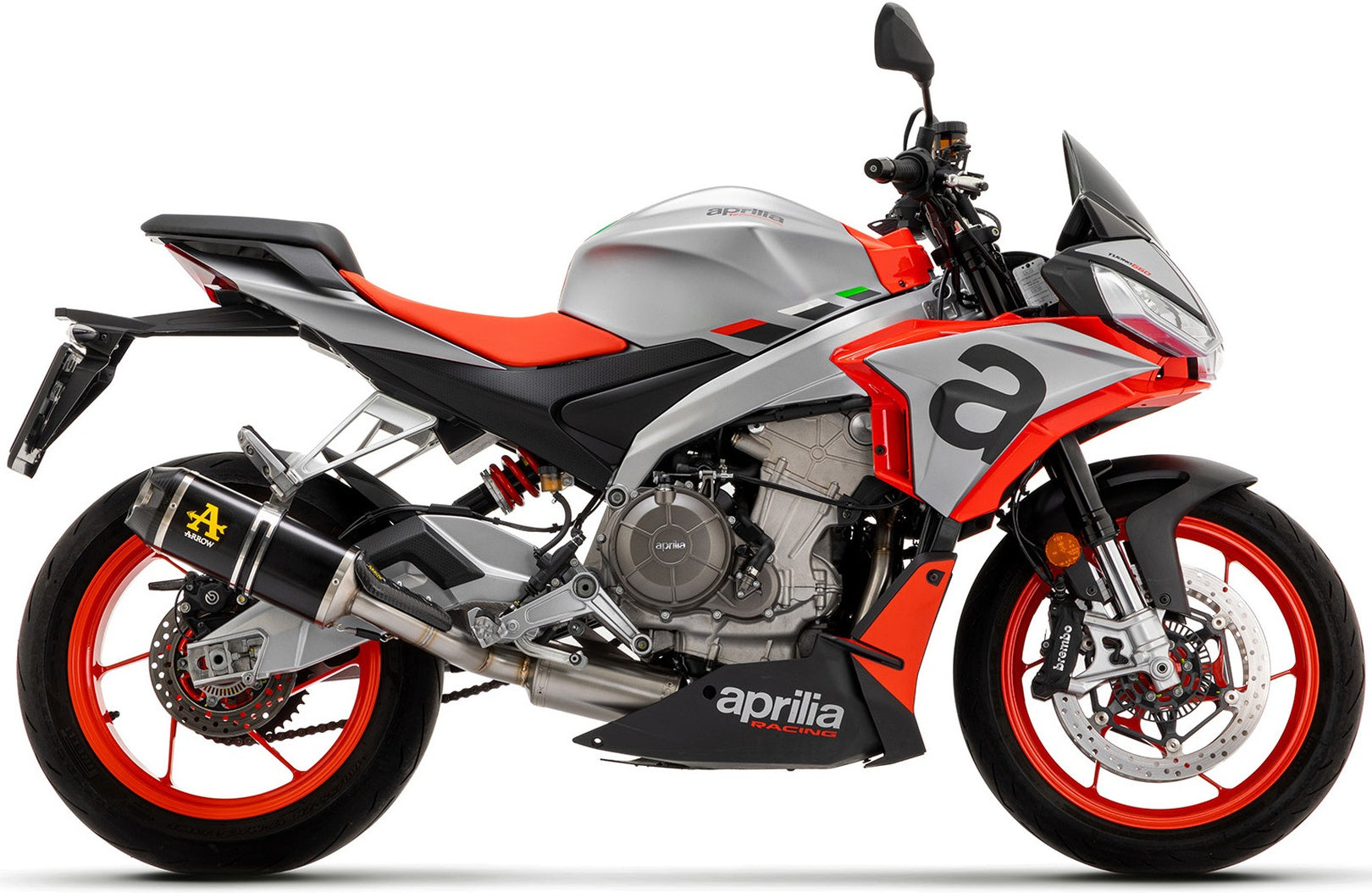 Complete Non-Catalytic Exhaust System With Sound Certification Indy-Race Carbon Carbon - Arrow Special Parts Compatible With Aprilia Tuono 660 (2021-2024)
