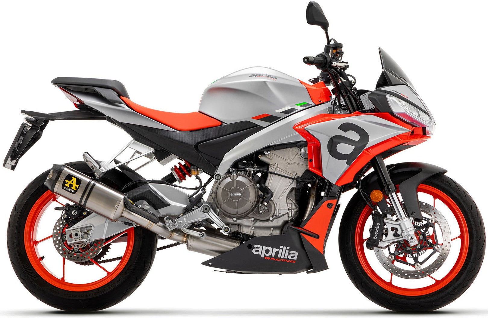 Complete Catalytic Exhaust System With Sound Certification Indy-Race Titanium Carbon - Arrow Special Parts Compatible With Aprilia Tuono 660 (2021-2024)