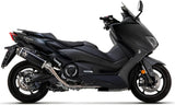 Komplette Abgasanlage Mit Katalysator Und Geräuschzulassung Indy-Race Titan Schwarz Carbon - Arrow Special Parts Kompatibel Mit Yamaha Xp 530 T-Max (2017-2019)