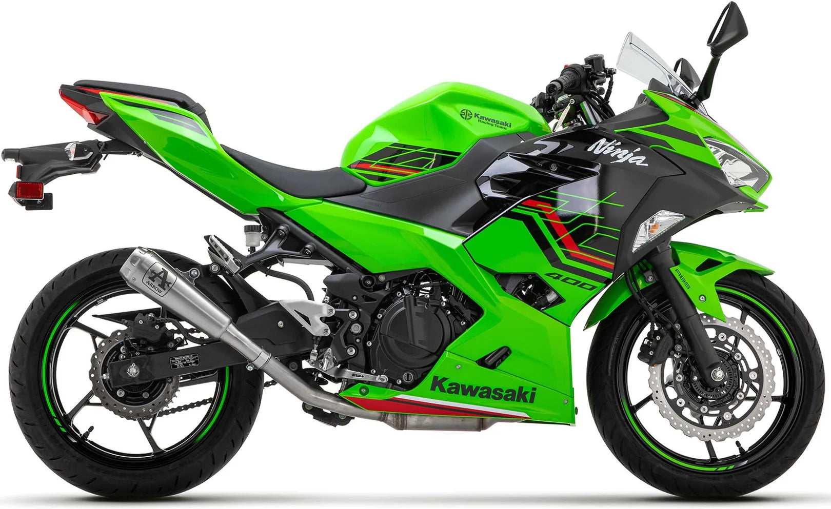 Komplette Auspuffanlage Ohne Katalysator Und Mit Geräuschzulassung Pro-Race Nichrom Edelstahl - Arrow Special Parts Kompatibel Mit Kawasaki Ninja 400 (2023)