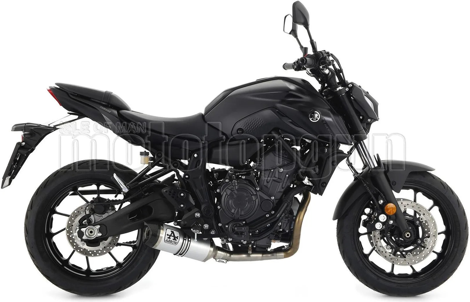 Komplette Auspuffanlage Ohne Katalysator Und Mit Geräuschzulassung Thunder Aluminium Carbon - Arrow Special Parts Kompatibel Mit Yamaha Mt-07 (2021-2024)
