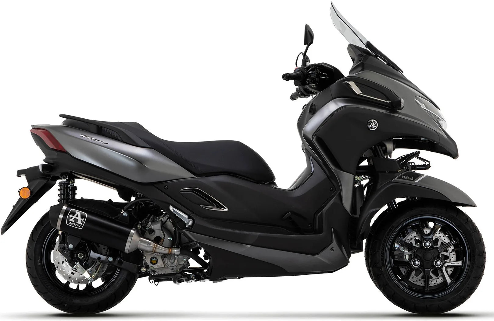 Katalysiertes Auspuffendstück Mit Geräuschzulassung Urban Aluminium Schwarz Edelstahl Schwarz - Arrow Special Parts Kompatibel Mit Yamaha X-Max 300 (2021-2024)