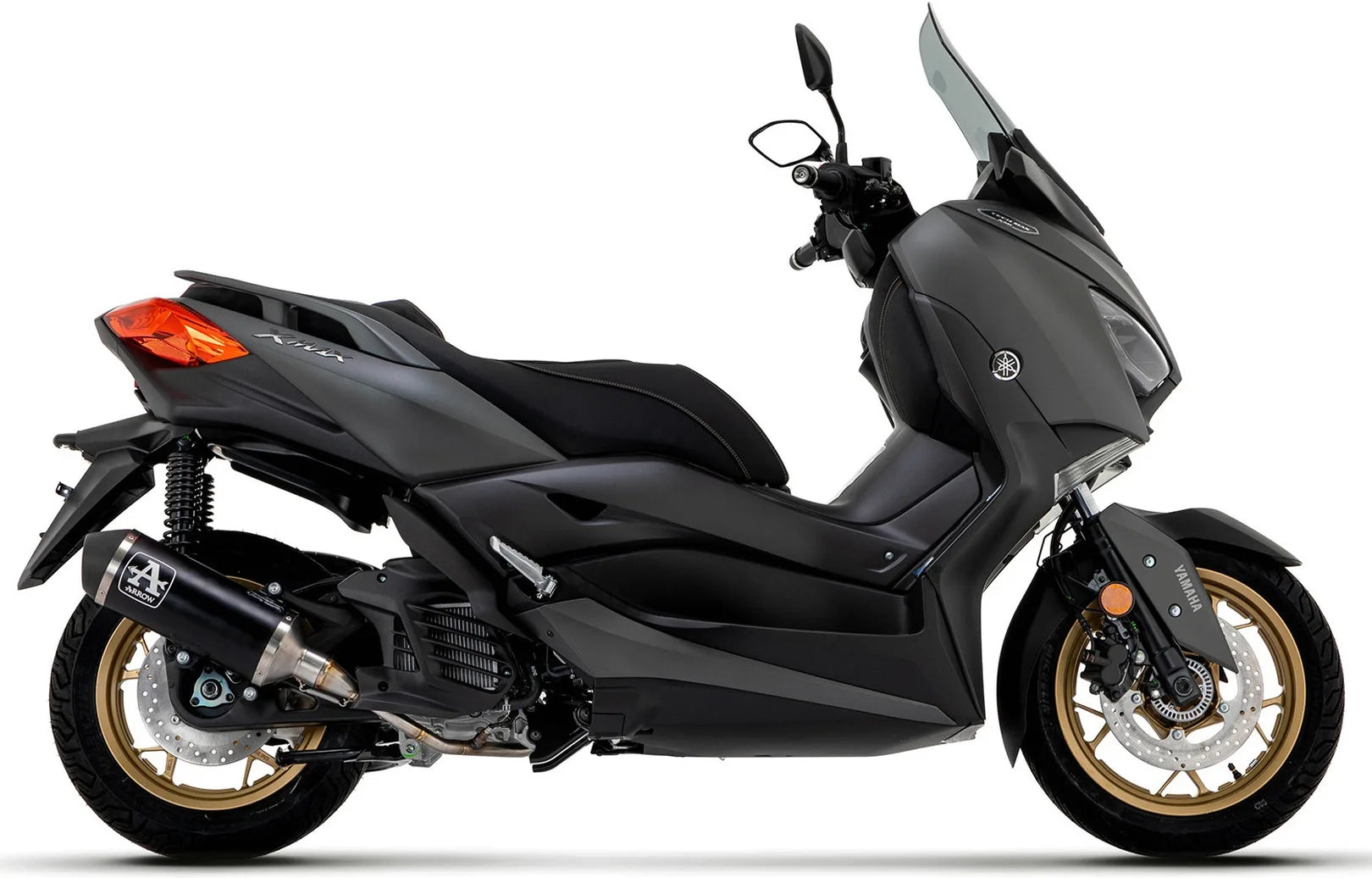 Komplette Auspuffanlage Ohne Katalysator Und Mit Geräuschzulassung Urban Aluminium Schwarz Edelstahl Schwarz - Arrow Special Parts Kompatibel Mit Yamaha X-Max 125 (2021-2024)
